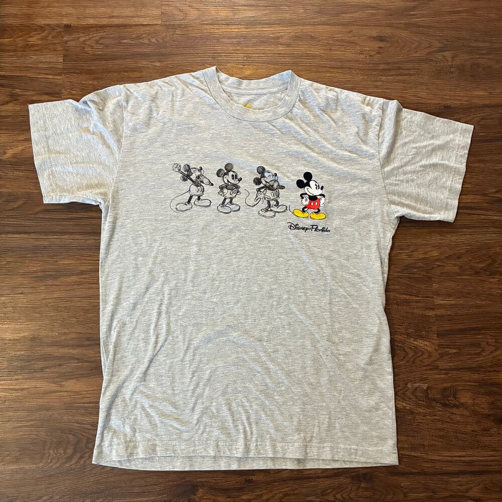 Disney Mickey‎ Mouse Graphic T-Shirt Men’s XL Gray Disney Florida Embroidered